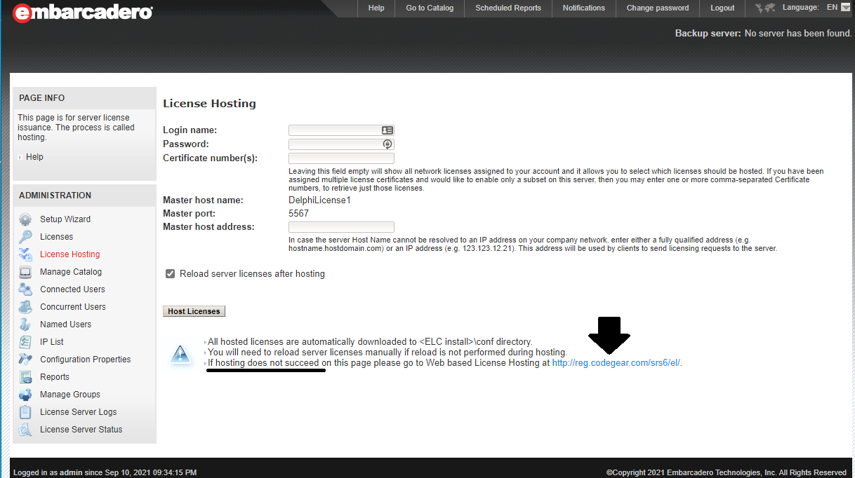 ELC Network License Hosting screenshot